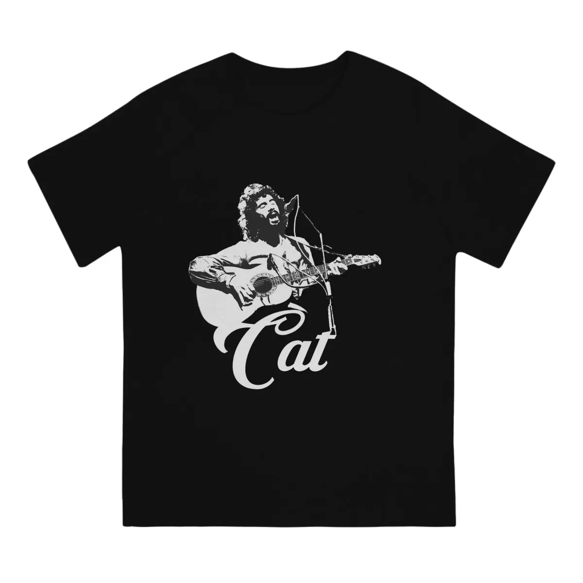 Representative Figures Of British Folk Rock Man's TShirt Cat Stevens O Neck Tops Fabric T Shirt Funny High Quality Gift Idea