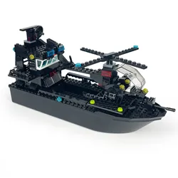 Navy War Chariot Ship Army Boat Plane Model Warships Building Blocks Military Construction Set Bricks Toys Christmas Gifts