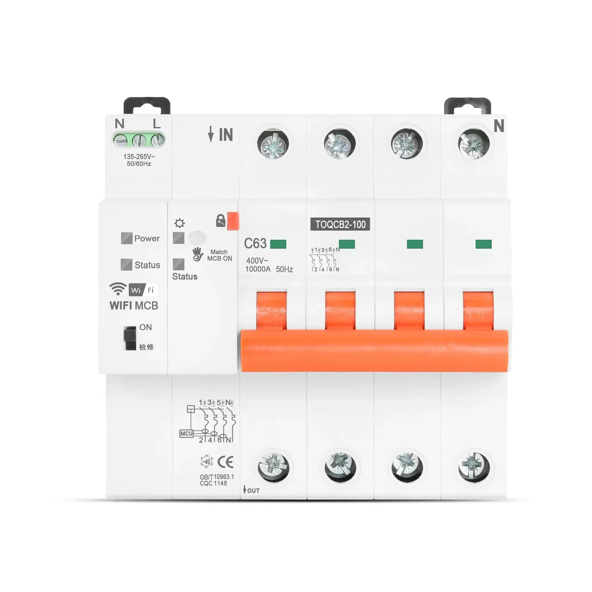 

smart circuit breaker 1P 2P 3P 4P MAX 100A smart switch smart module switch