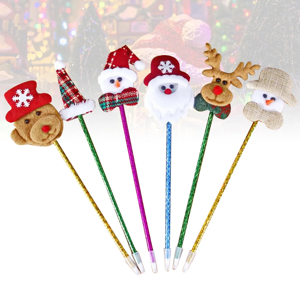 

12 шт., рождественские ручки, шариковая ручка с героями мультфильмов, гладкий скользящий тонкий наконечник для праздничных вечеринок, детский подарок, канцелярские принадлежности для письма и рисования