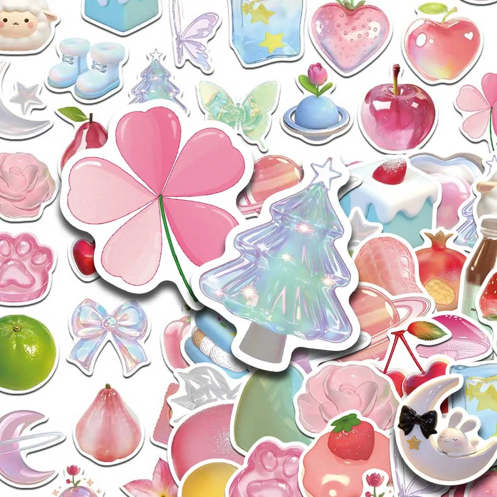 54pcs Cartoon 3D Pattern Stickers Decals For Phone Laptop Notebook Skateboard Guitar DIY Aesthetic Stickers Creative Gifts