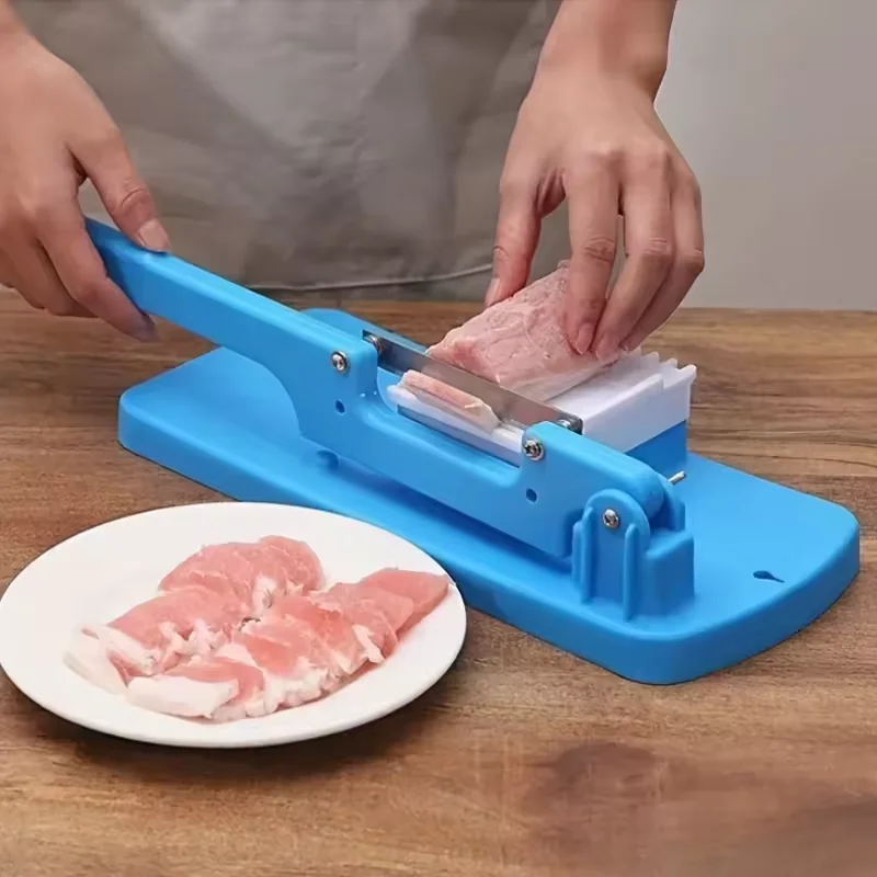 Meat Slicing Machine Portable Table Slicers Kitchen Tool Adjustable Manual Fruit Vegetable Grater Beef Mutton Roll Slicer Peeler