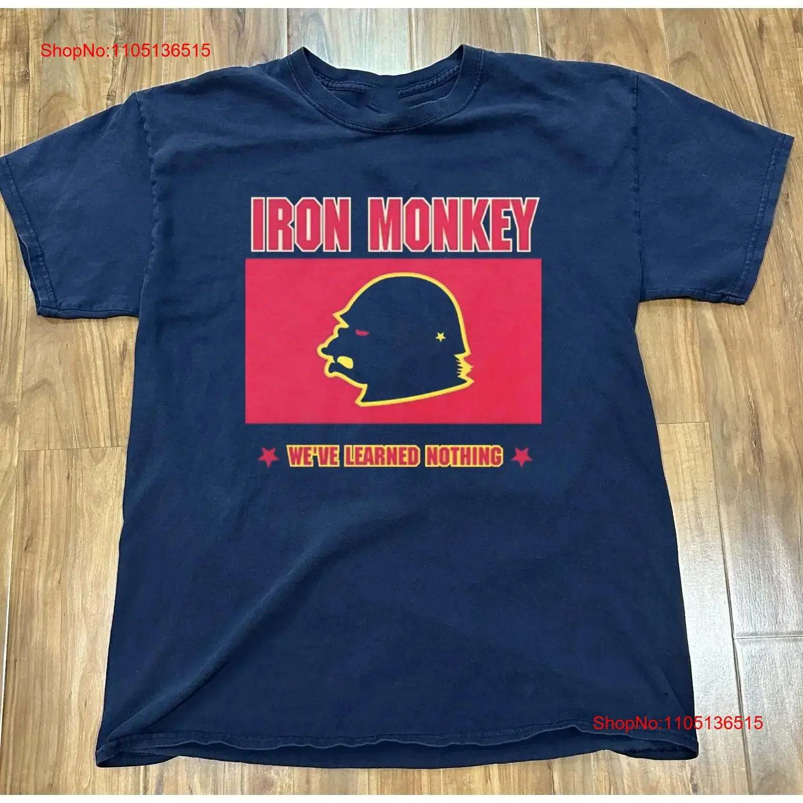 

Iron Monkey We've Learned Nothing T Shirt Navy All Size S 5XL vintage Washed Unisex Stylish homme Stretched fashion Breathable