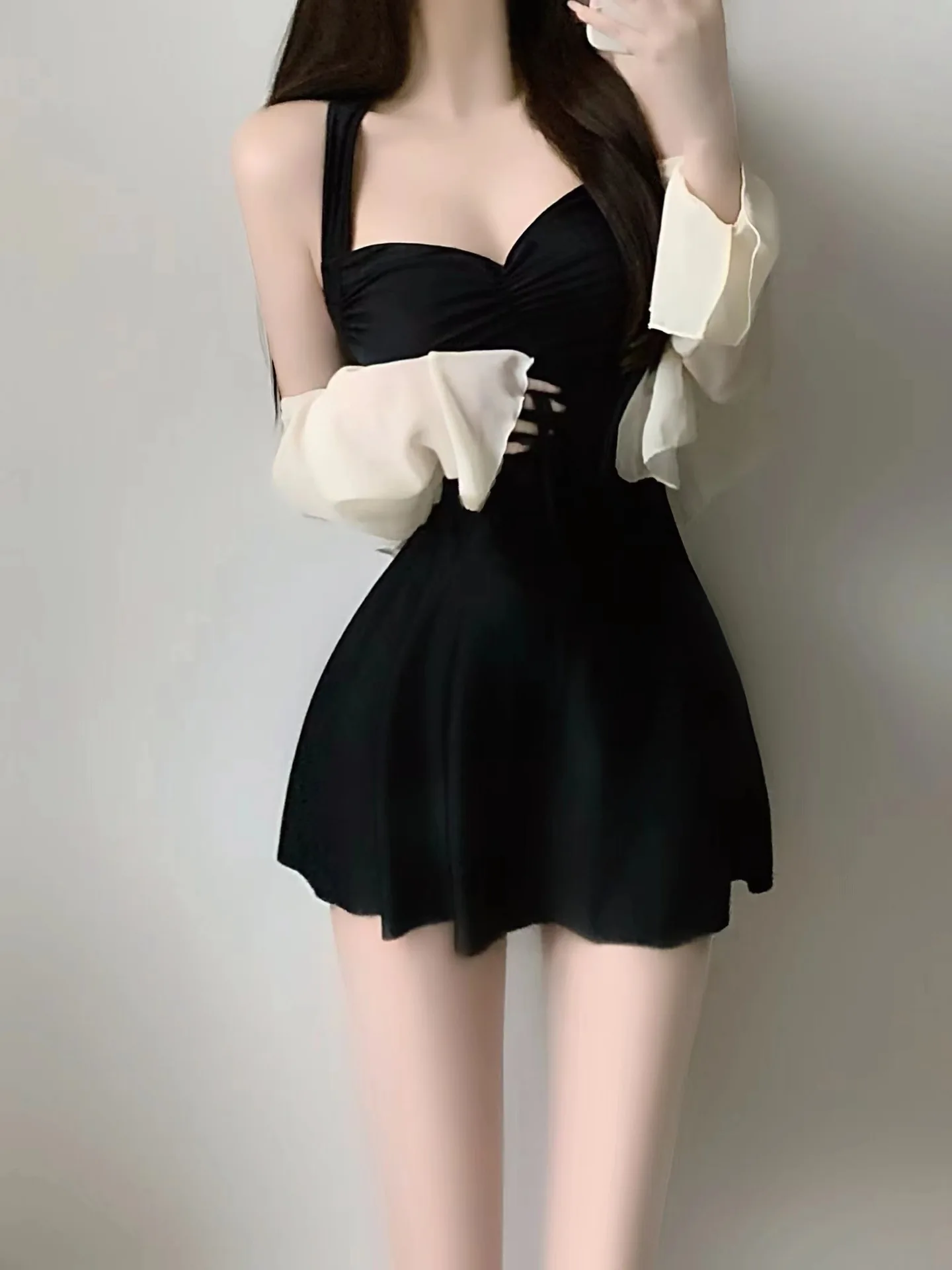 

Women's One-Piece Swimsuit Slimming Belly Cover up Thermal Vaion Resort Sle Two-Piece Set Casual Swimwear Pure Desire
