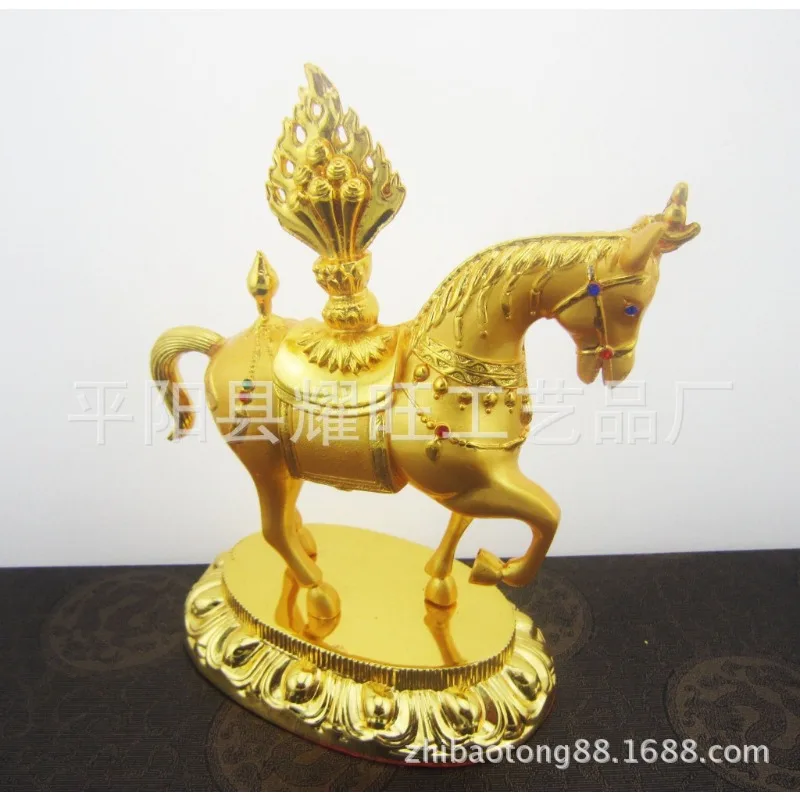 

Tantric Supply Esoteric Buddhist Alloy Metal Gold Plating Treasured Horse Home/Car Putting Decoration Crafts