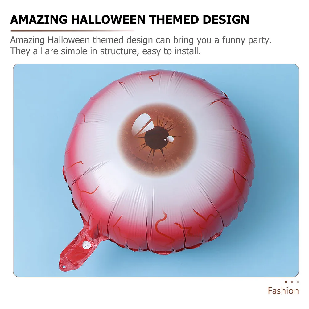 

8pcs Eyeball Balloons Round Decorative Halloween Party Supplies Creepy Style Accessories for Home Club Photo Props
