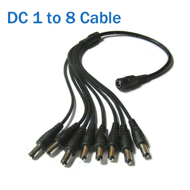 1PCS CCTV Security Camera 1 DC Female To 2/3/4/5 Male Plug Power Cord Adapter Connector Cable Splitter for LED Strip 2020 New