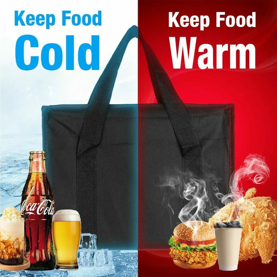 Large Capacity Food Delivery Insulated Bags ReusableLeak Proof Thermal Warm Cold Bag for Food Storage Camping Picnic  Beach