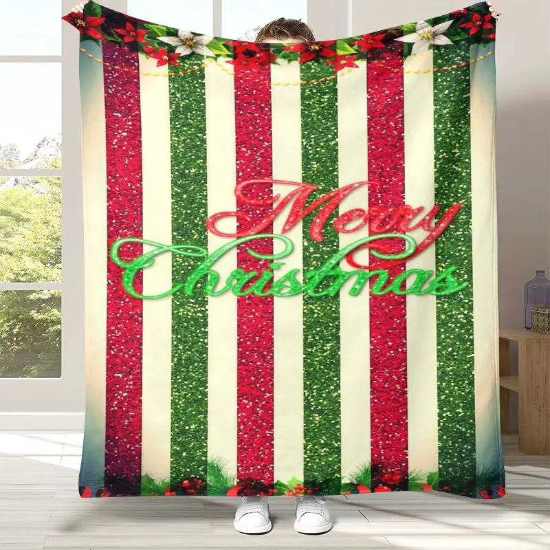Merry Christmas Tree Santa Claus Fairy Tale Kid Gift Soft Flannel Throw Blanket,Cozy Blanket for Bed,Sofa,Living Room,Home Decor