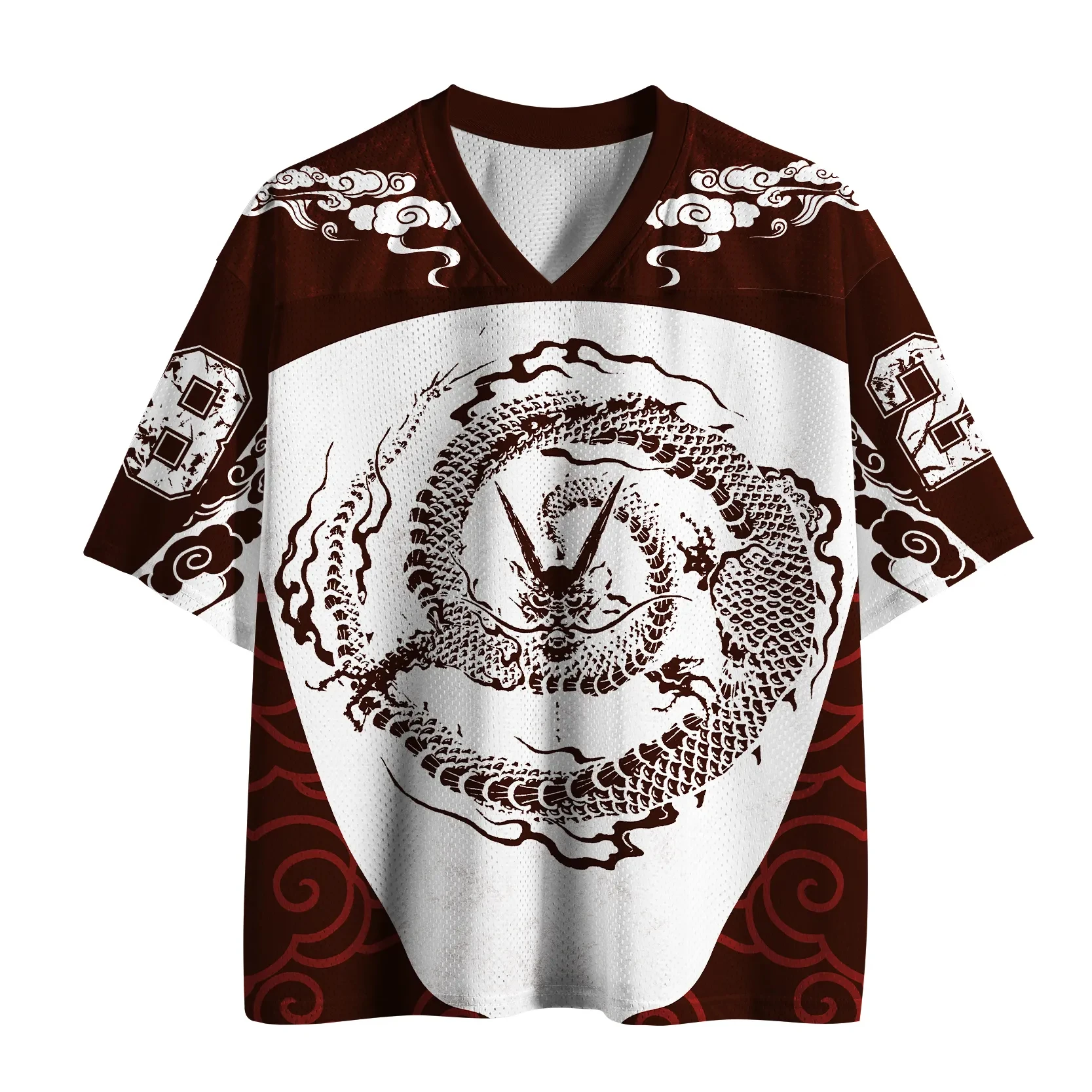 2026 New Summer Japanese Style Dragon Short Sleeved Quick Drying Fitness Fashionable Casual Outdoor Parent-child V-neck T-shirt