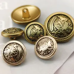 Metal Buttons Vintage British Style Sewing Buttons Blazer Jacket Sewing Accessories Diy Crafts Luxury Buttons New 6pcs