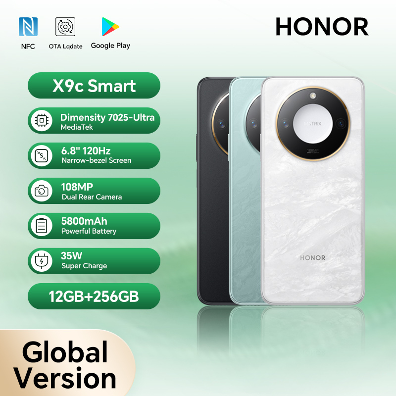 HONOR X9c Smart,.12GB+256GB, 6.8" 120Hz LCD Display 108MP Ultra Camera 5800mAh Battery 35W SuperCharger smartphone android