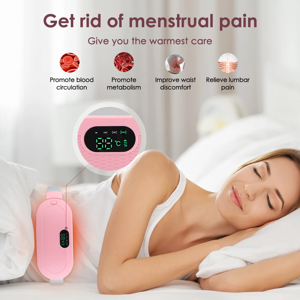 Lady Menstrual Heating Pad Warm Palace Belt Relieve Menstrual Abdominal Hot Compress Massager Uterus Cold Dysmenorrhea