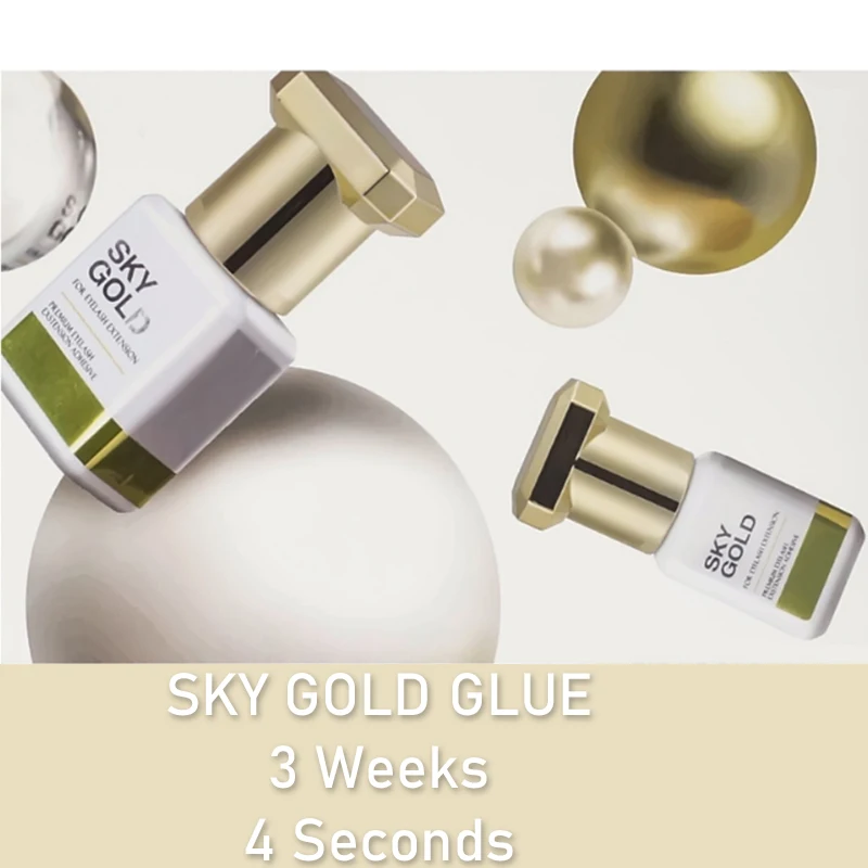 10 Bottles SKY Gold Glue For Eyelash Extension Fast Drying Korea False Lash Glue 5ml Makeup Tools Supplies Adhesive Beauty Shop