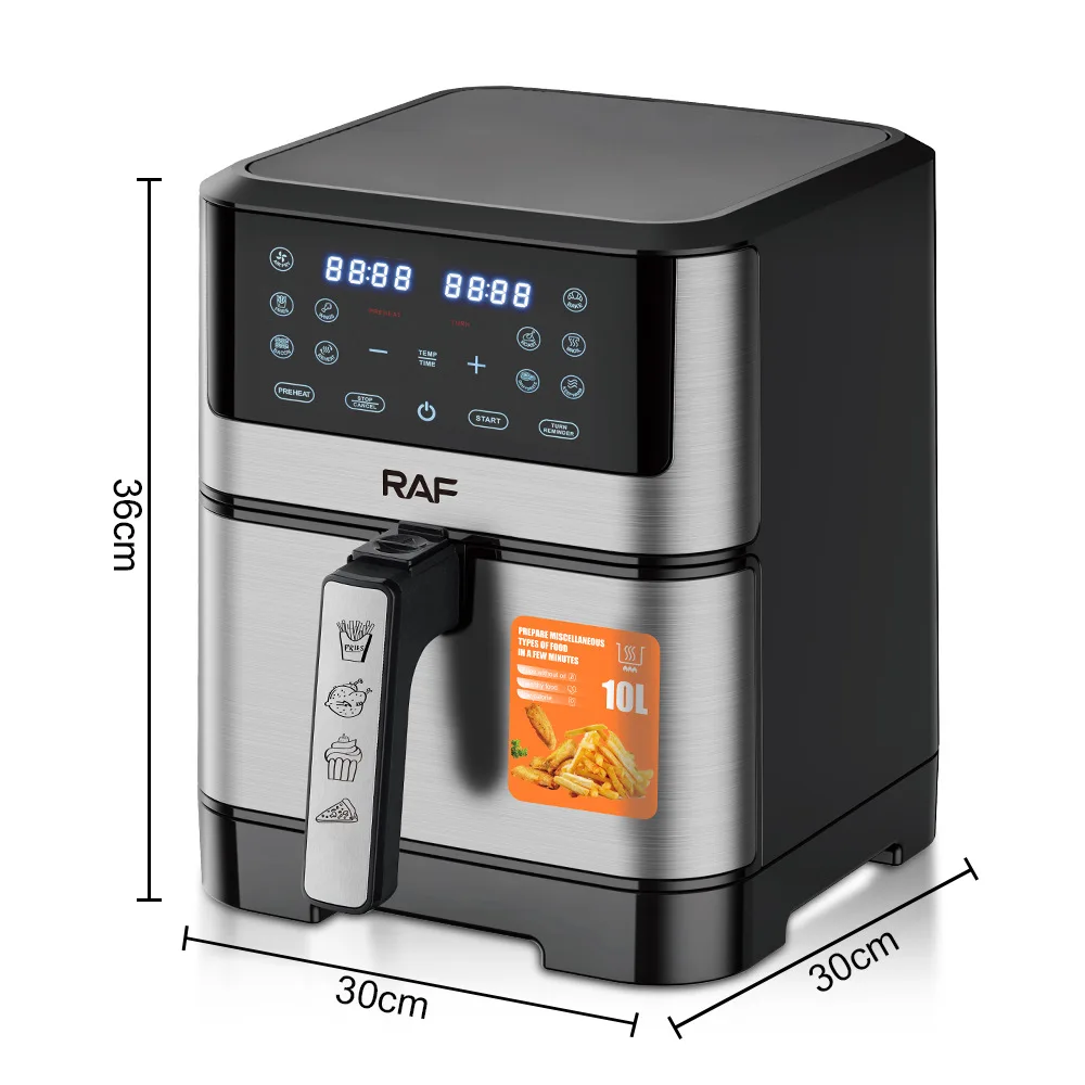 RAF European cross-border air fryer 10L large capacity multifunctional intelligent home digital display electric fryer