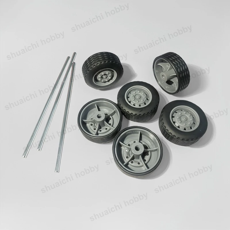Modèle de roue en caoutchouc souple de 22mm, trou de 2mm avec axe de 70x2mm, pièces de pneus en option pour voitures jouets, bricolage, fabrication de compétitions technologiques