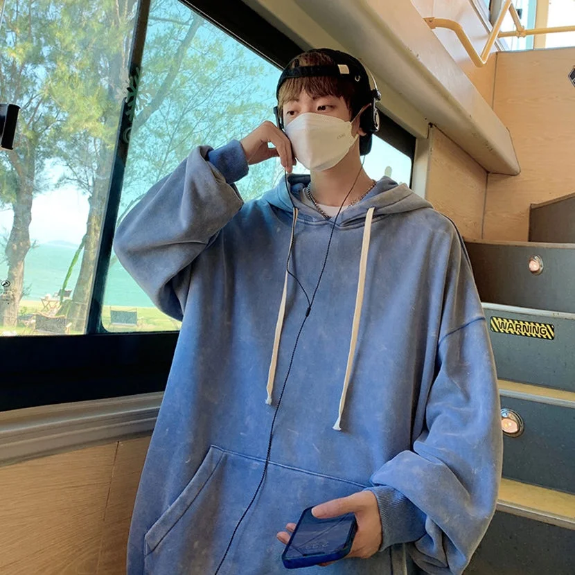 

Waed Vintage Hoodie Men's Spring Autumn New Heavyweight Loose Casual Clothes Large Size Couple's Top Youth Faion