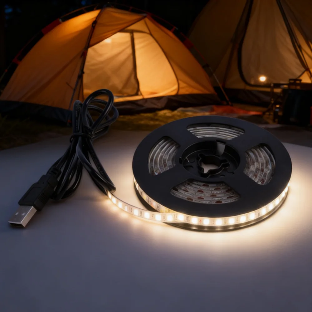5 فولت USB LED قطاع DC5V SMD2835 مرنة إضاءة مقاومة للماء ضوء ذاتية اللصق إضاءة خلفية للتلفاز إضاءة المنزل الديكور مصباح #1