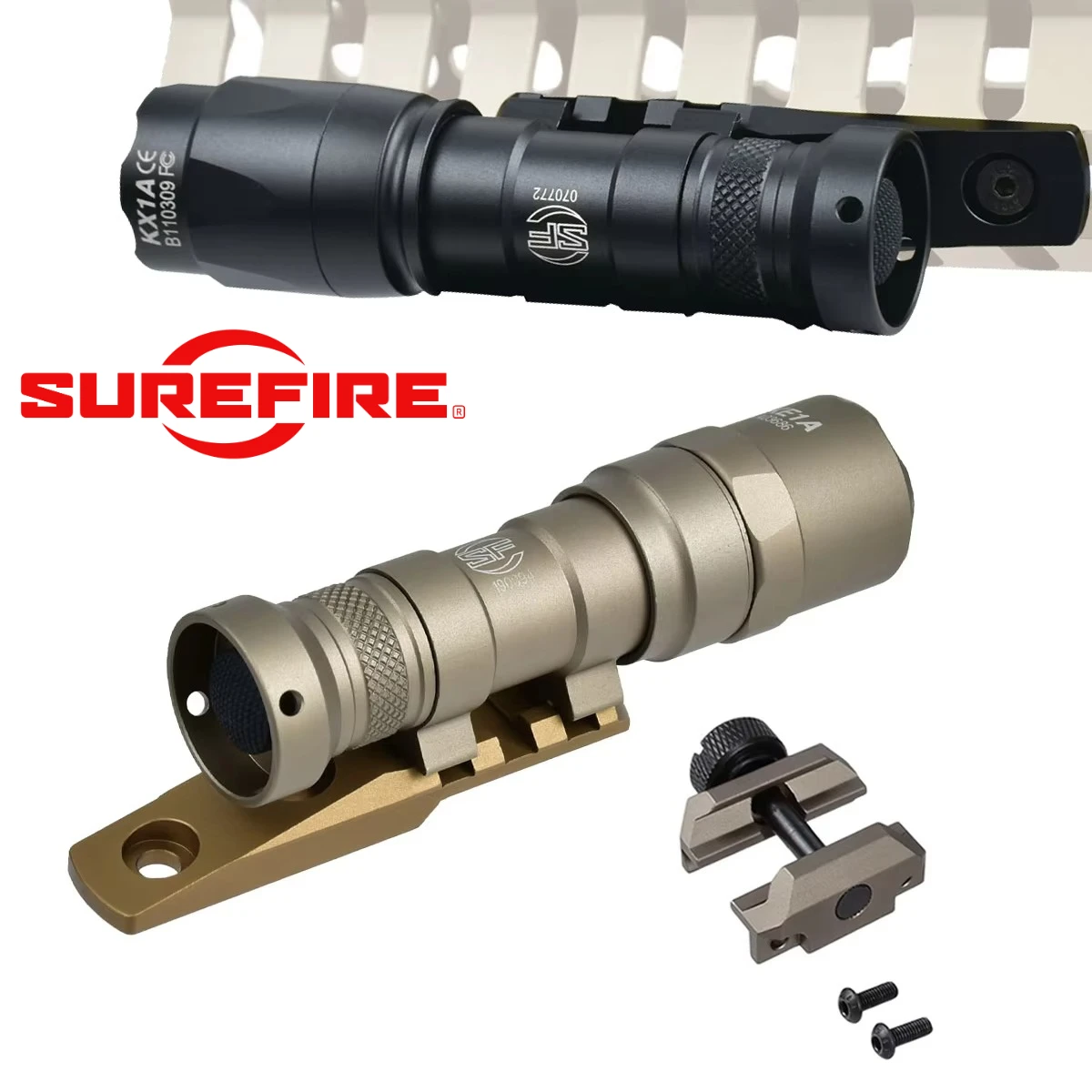 ar15用m-lkキーマウントレールライトマウントベース付きの、タクティカル・シュアファイアm300-m600フラッシュライト。m300b-m600cスカウトledライトにも対応。