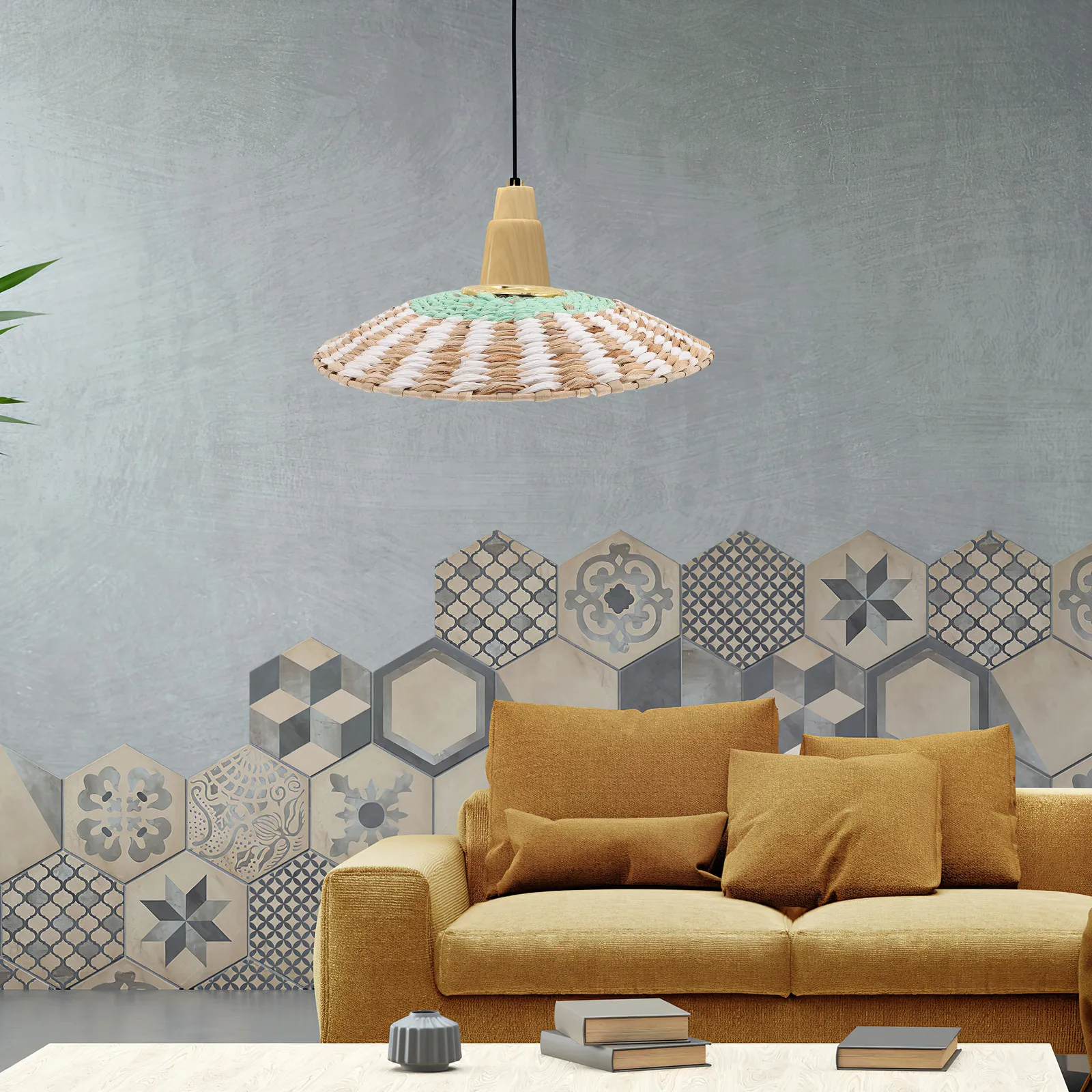 

Lampshade Paper Rustic Weaving Pendant Light Cover Chandelier Lamp Shade Hanging Light Decoration Household Lamp Shades No