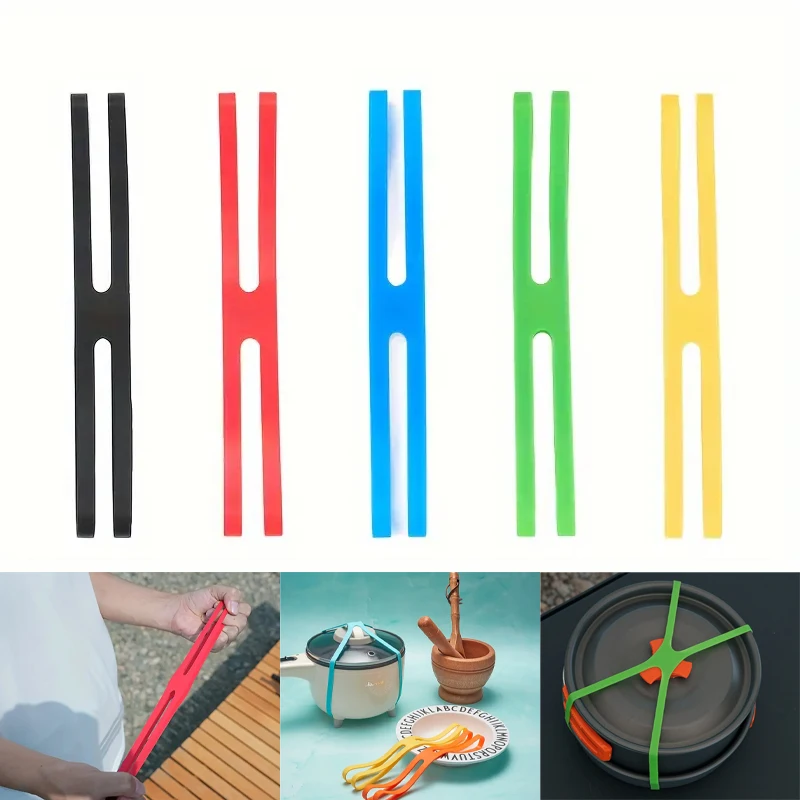 5/10Pcs Bands Silicone Rubber Bands Colorful Elastic Bands Wrapping Strap for Bag Wrap,Exercise and Camping Essential