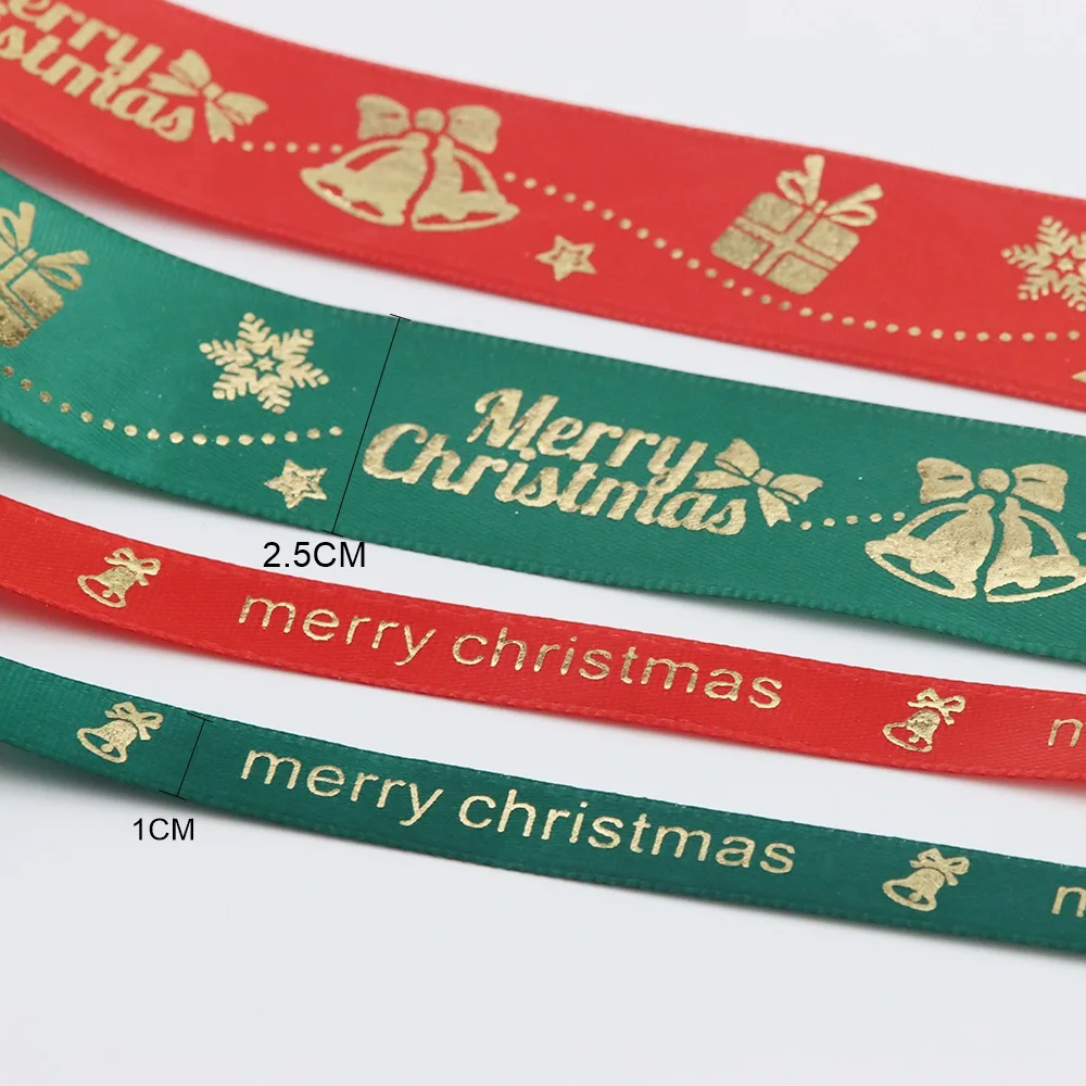 1/2.5CM 25Yards/Roll Christmas ribbon Gift Cake Binding Decoration Christmas Party Cocktail Party decoration DIY