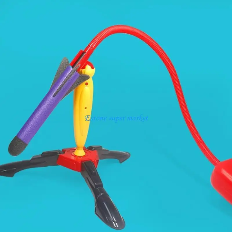 لعبة قاذفة الصواريخ 090B، صواريخ إسفنجية ملونة مع قدم لمنصة الإطلاق، ألعاب مضحكة للاستخدام في الهواء الطلق كهدايا للأطفال #3