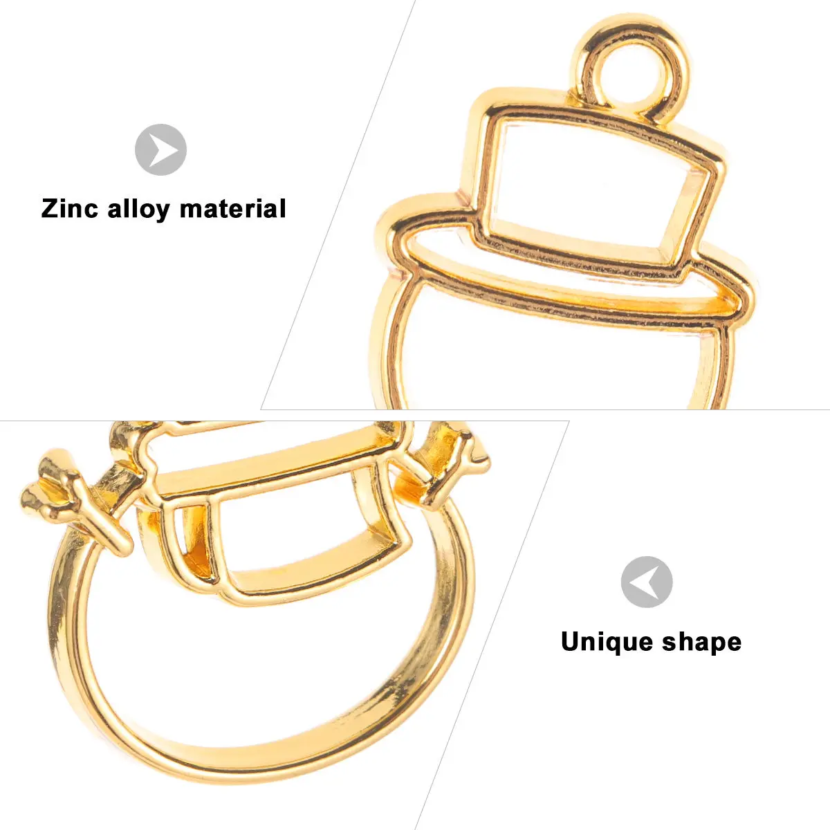 10Pcs Alloy Snowman Pendant Frames Open Back Bezel Odor Free Rust Resistant DIY Jewelry Making Craft Kit for Christmas Decor