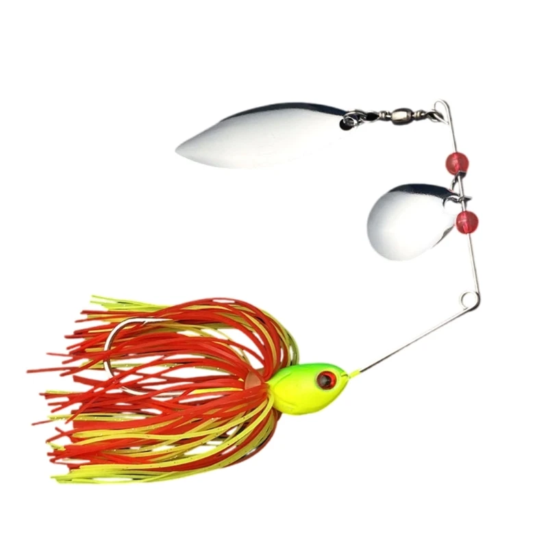 Iscas pesca Double Willows Spinnerbait Silicone Saia Spinner Iscas Iscas