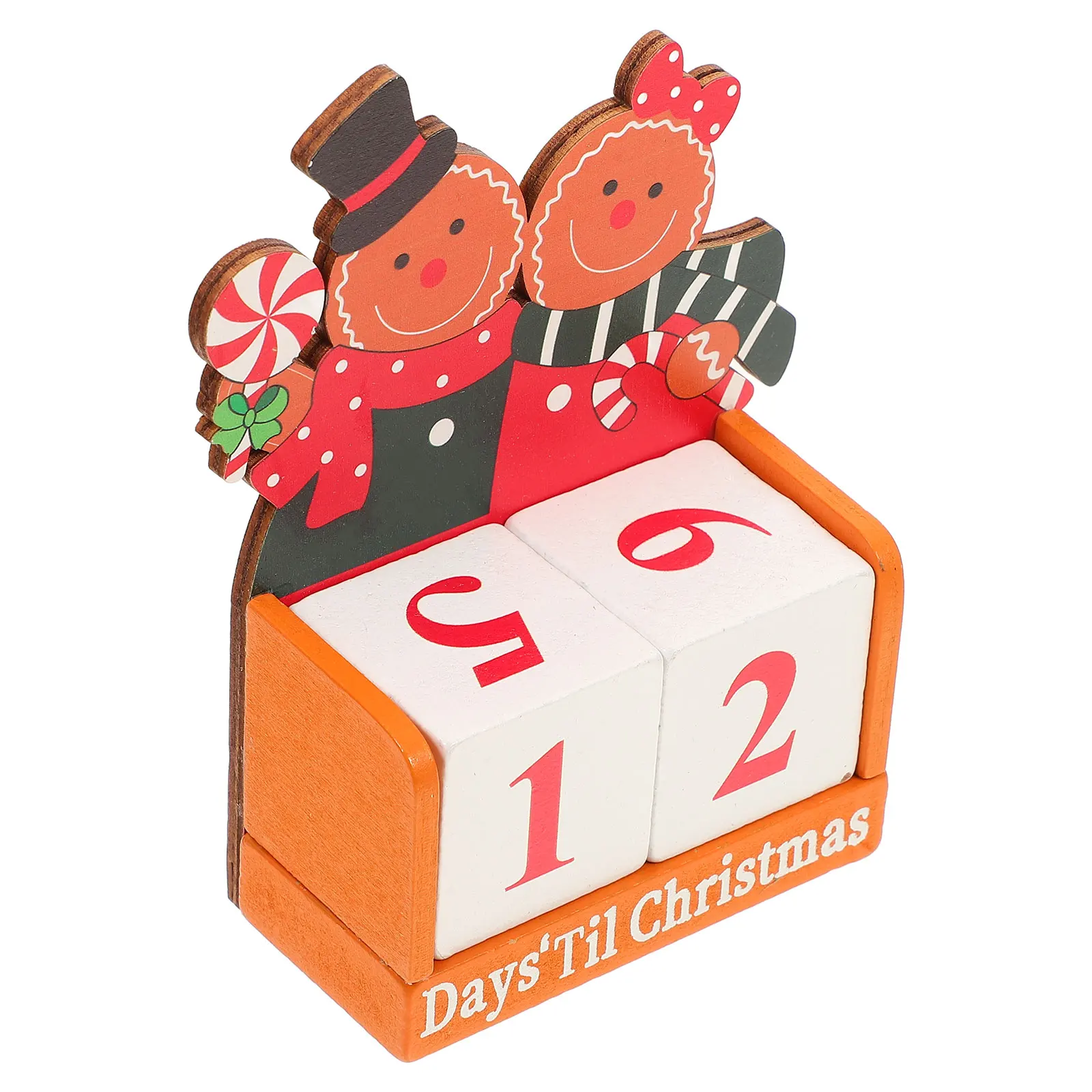 

Рождественский обратный отсчет, пряничная пара, деревянные рождественские принадлежности, домашний декор для календаря, праздничные праздничные блоки, блоки для календаря