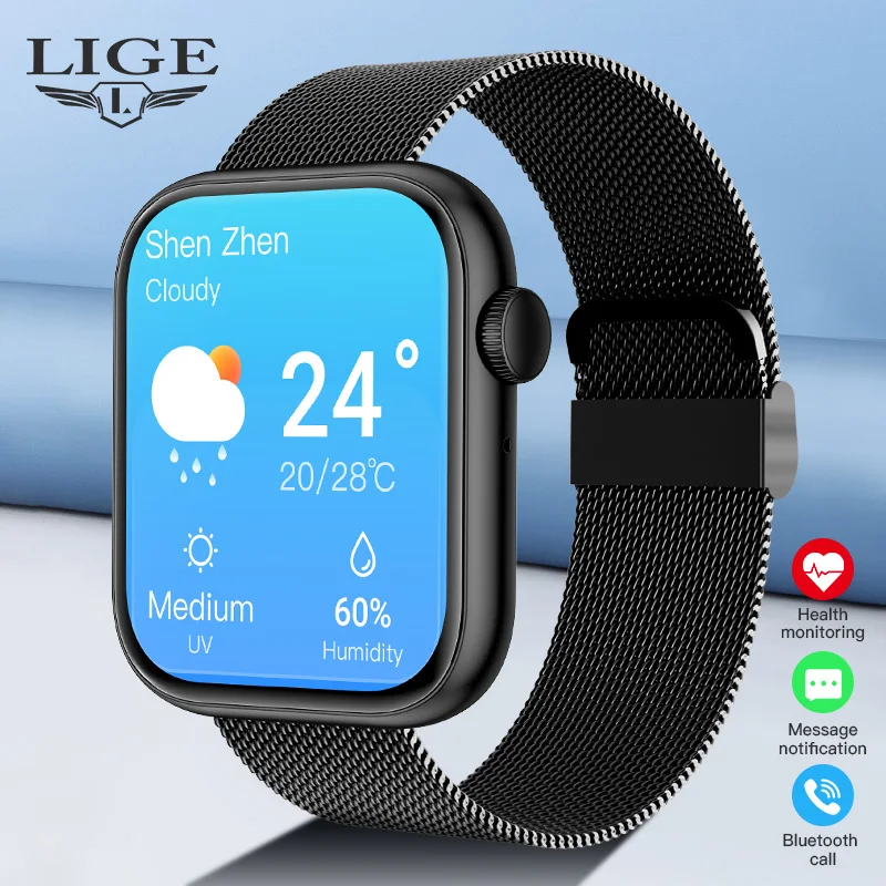 

LIGE Full Touch Screen Smart Watch Women Bluetooth Call Waterproof Watch Sport Fitness Tracker Smartwatch For Xiaomi Bracelet