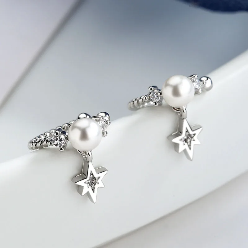 1Pcs Simple Fashion Six-pointed Star Clip Earrings for Women Creative Ear Cuff Non-Piercing Fake Earrings Party Jewelry