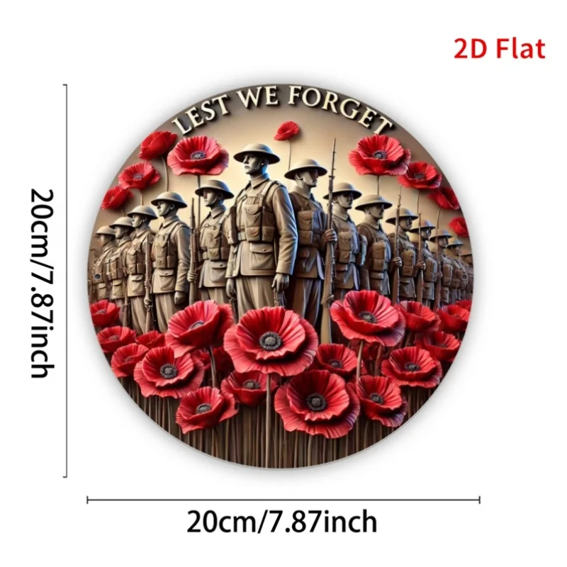 8*8 Inch 2D Soldier Daisy Aluminum Metal Wall Art Decor Home Bar Garage Cafe Art Plaque Ideal Festival Gift