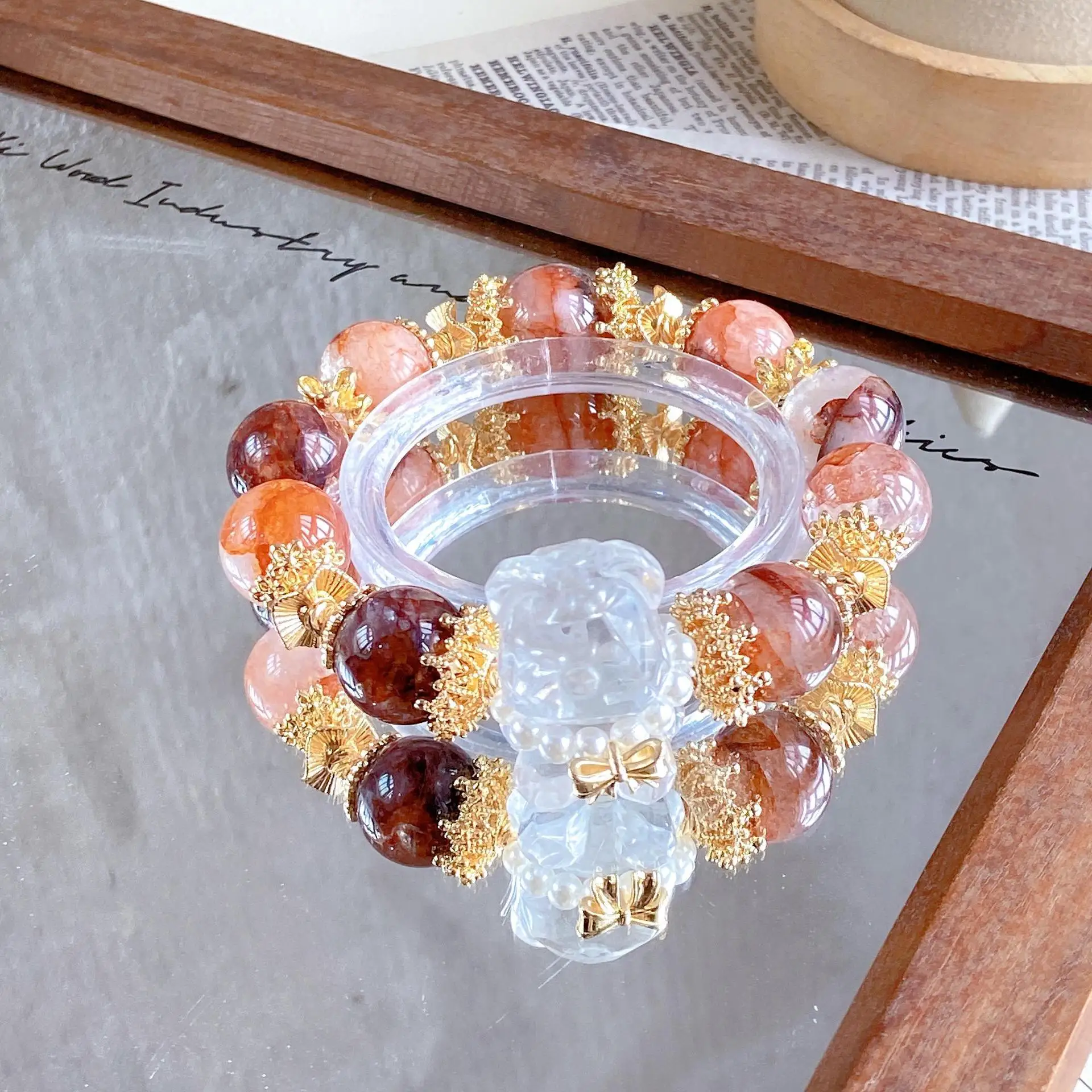 chinese-style-lucky-red-hematoid-quartz-bracelet-cute-clear-carved-bear-charm-gold-decor-fortune-attracting-blessing-beaded-jewe