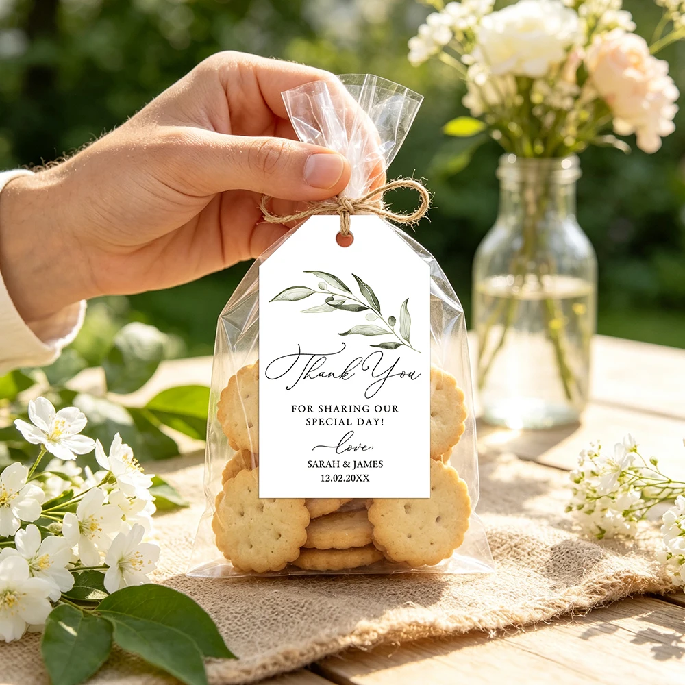 20pcs Custom Name Date Eucalyp - Kraft Hang Tag ulasan dan harga