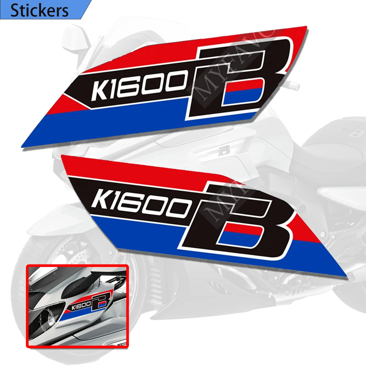 

Motorcycle Fairing Fender Emblem Logo Cases Panniers Luggage Trunk Tank Pad Stickers Protector For BMW K1600B K1600 K 1600 B