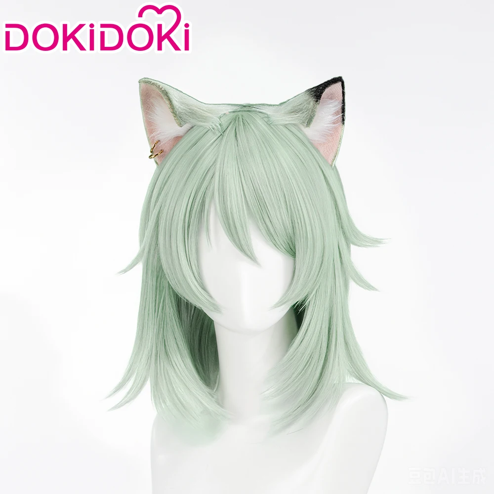 Genuine Satou Yaniko Cosplay Wig Anime Yani Neko DokiDoki Women Cute Green 35cm Short Hair Chainsmoker Cat Halloween Wig Cap view 4