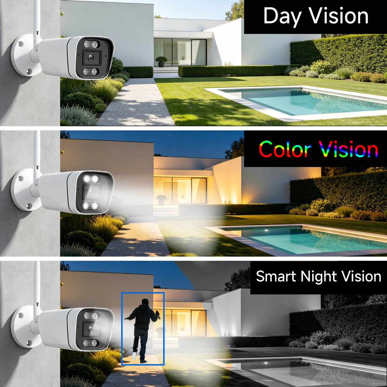 HJT 5MP Color Night Vision Security камера 8MP IP66 Outdoor WiFi 4G Video Surveillance камера HD 4K Bullet AI Detection Outdoor