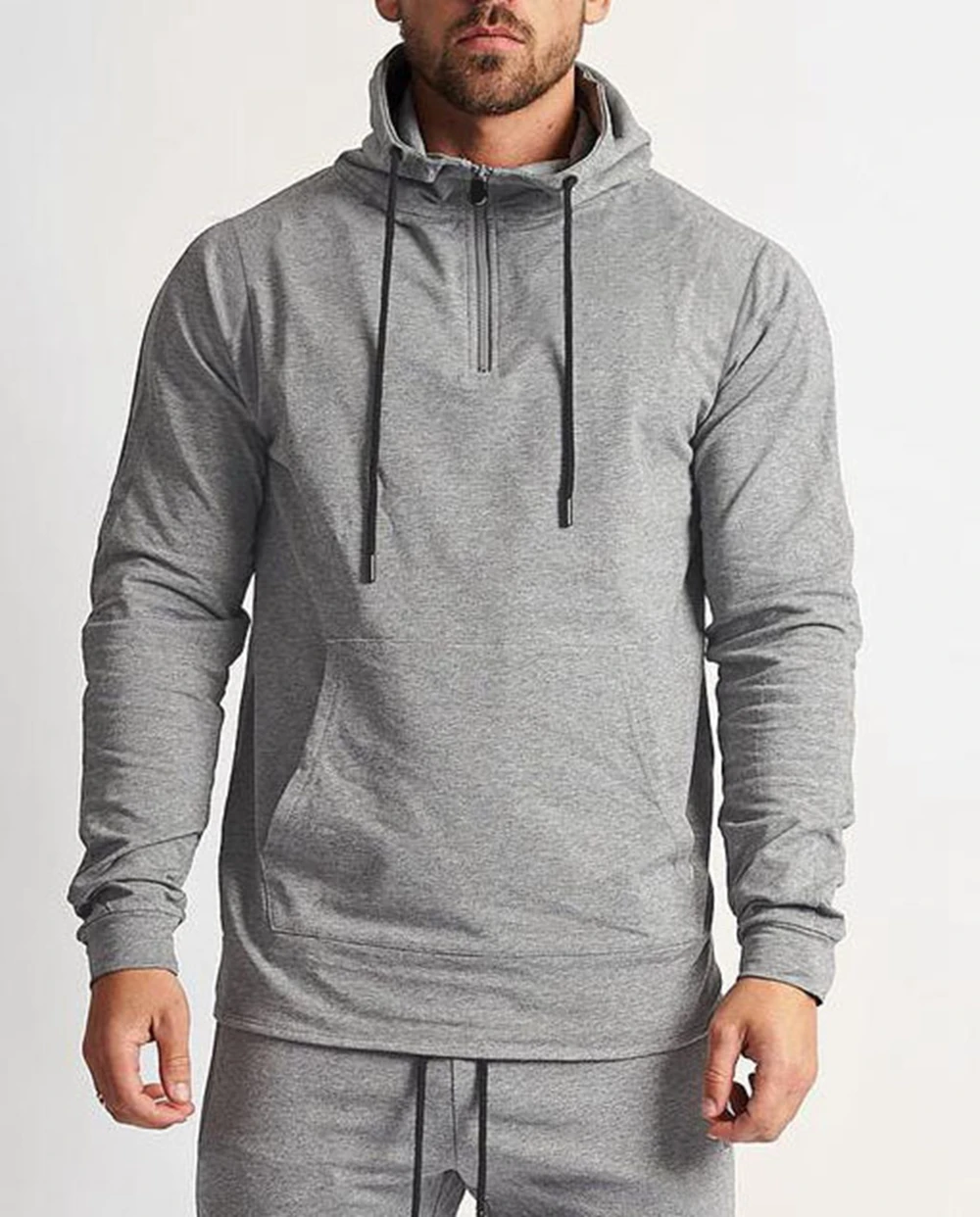 Men's Tracksuits Gym Sport Suits Hoodies Fitness Sportswears Pullover Hooded Sweatpants Two piece Sets Zipper Training Clothes