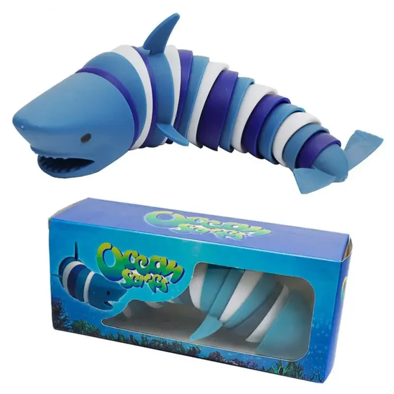 

Baby Fidget Slug Shark Articulated Fidget Toy Realistic Slug Shark Fun Crawling Sensory Toy For Kids Adult Stress Relief Toys