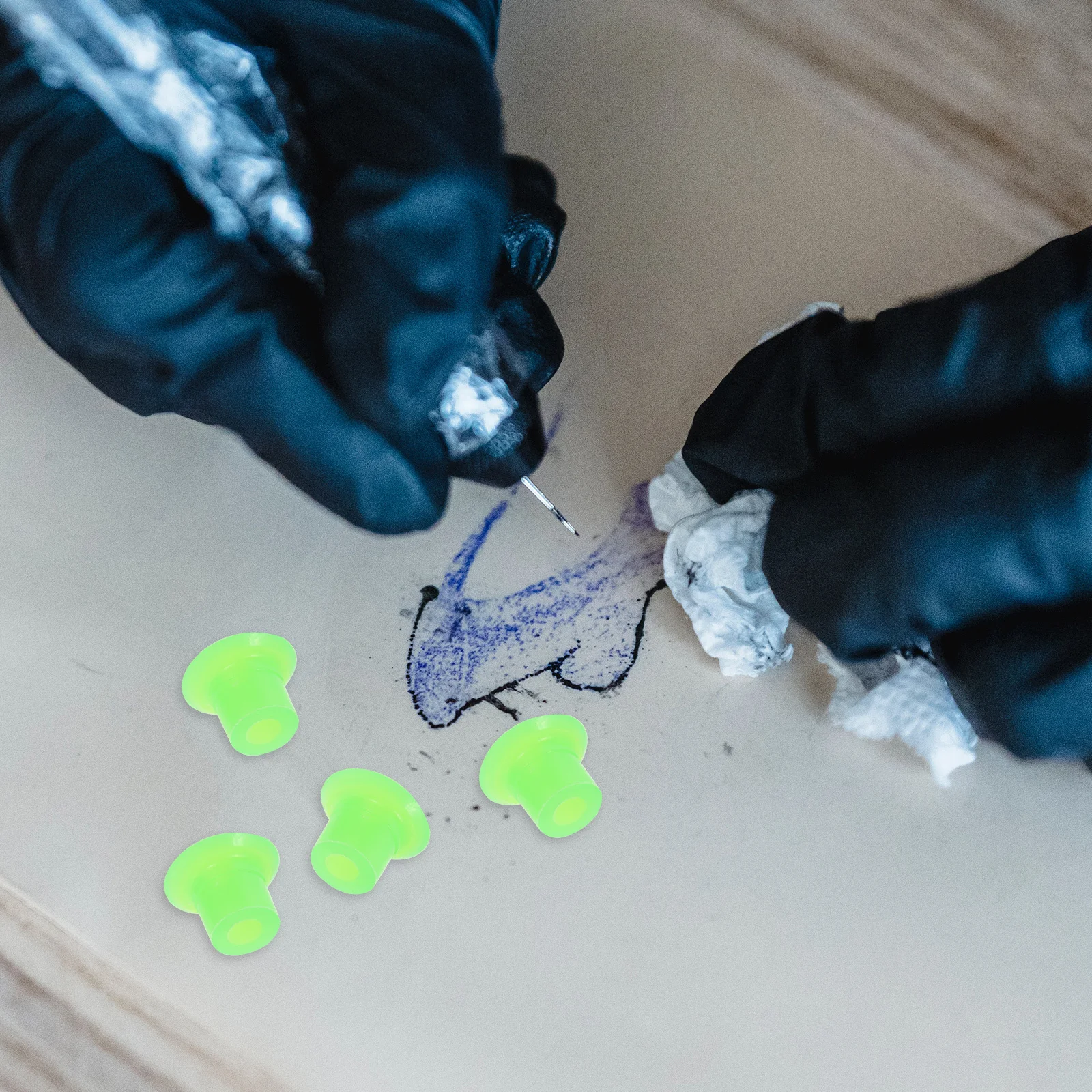 

1 Box Of Tattoos Needle Grommets Silicone Tattooing Machine Accessories Compact Disposable Needles Cushions For Professional