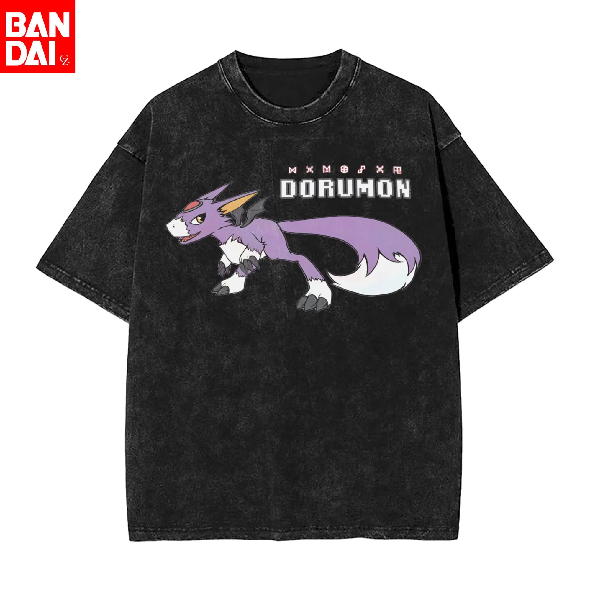 

Digimon X Zelda Pixel Art Crossover Vintage Washed Oversized T Shirt 2026 Summer Men Cotton Streetwear Anime Graphic Tee