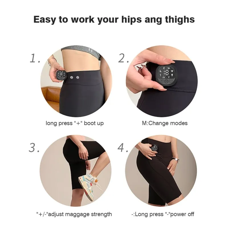 High Waist Yoga Pants with EMS Muscle Stimulator Buttocks Hip Trainer Abdominal ABS Stimulator Fitness Body Slimming Massager