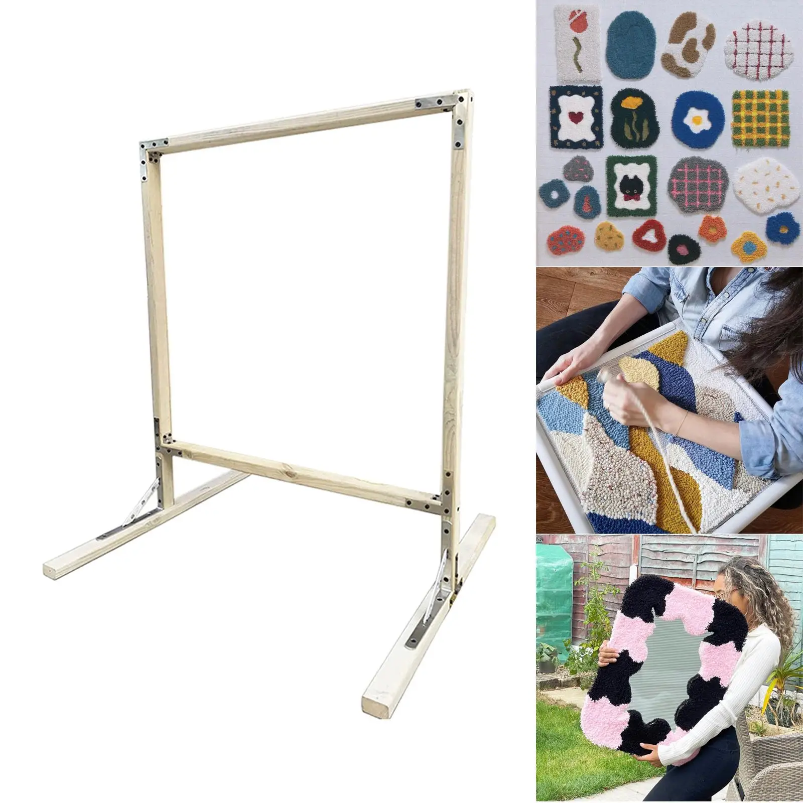 Frame 50x50cm Large tuft Frame Rug tuft Frame Punch Frame Carpet Making Frame for use with