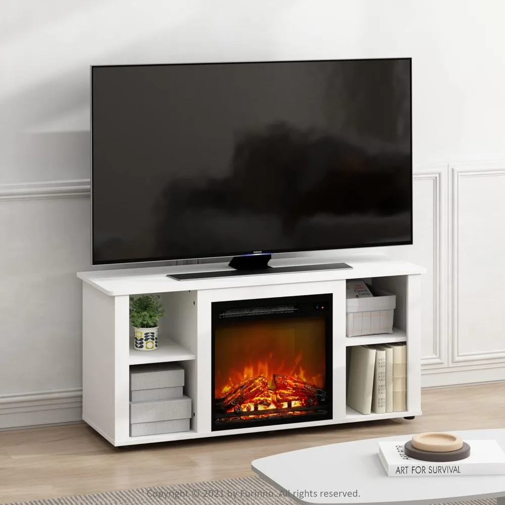 

Jensen Entertainment Center Stand with Fireplace for TV up to 55 Inch, Corded Electric, White