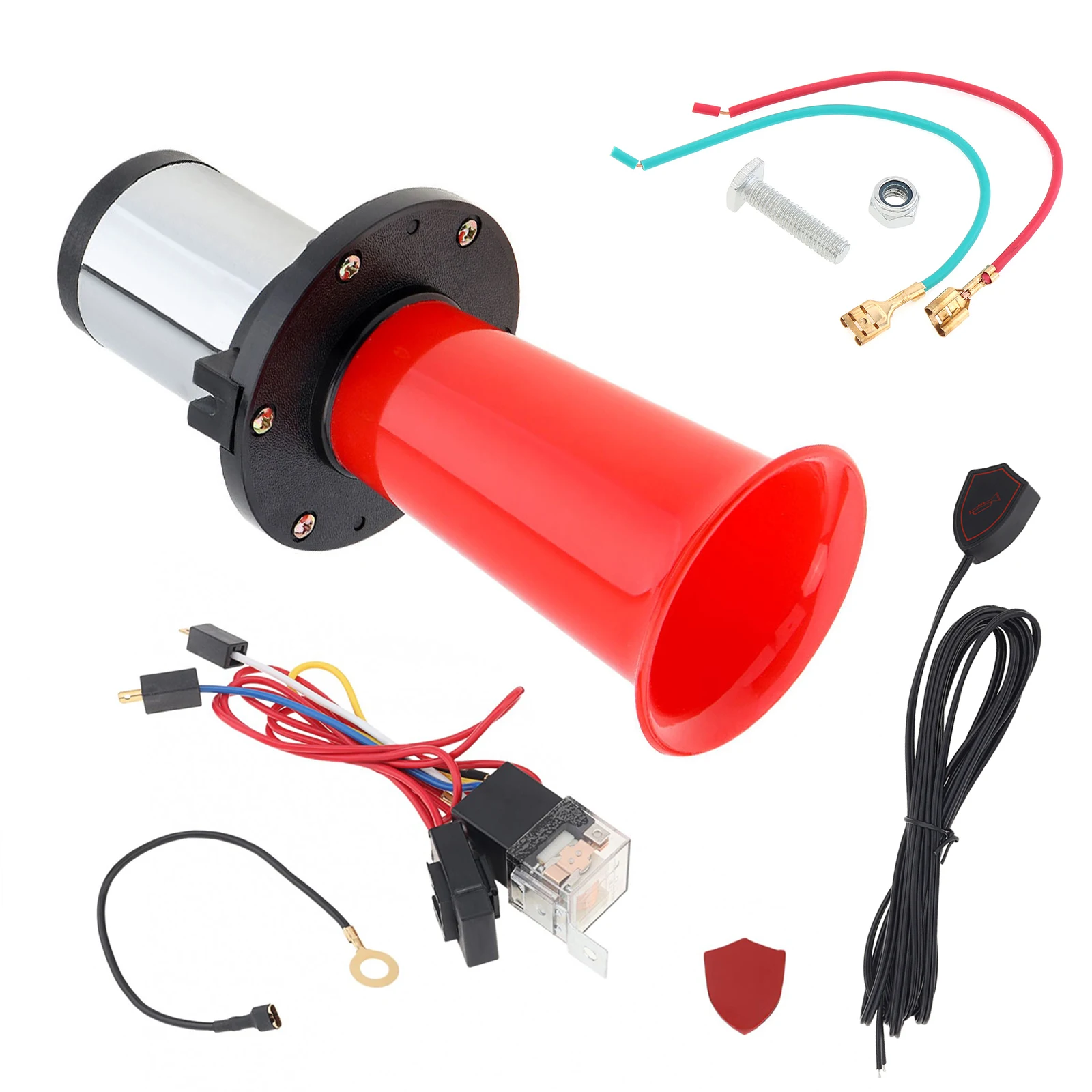 

12V 110db Super Loud OOGA Air Horn Antique Vintage Classic Old Style with Button,Wiring Harnesses,Wear-resistant Ooga Horn Kit