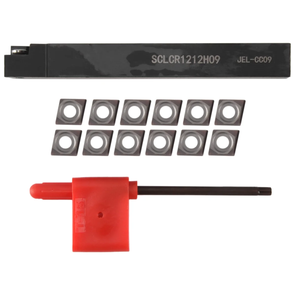 ABFKW SCLCR1212H09 Holder Lathe Tool Cutter With 10pcs CCMT09T304-PM Blades Insert CNC 100mm
