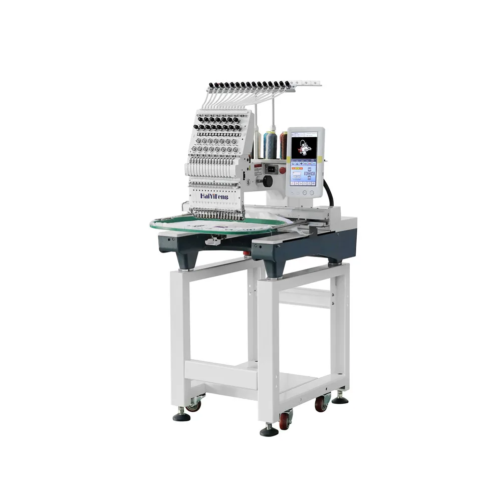 1 آلة تطريز الرأس لشعار القميص وشعار القبعة والتطريز المسطح