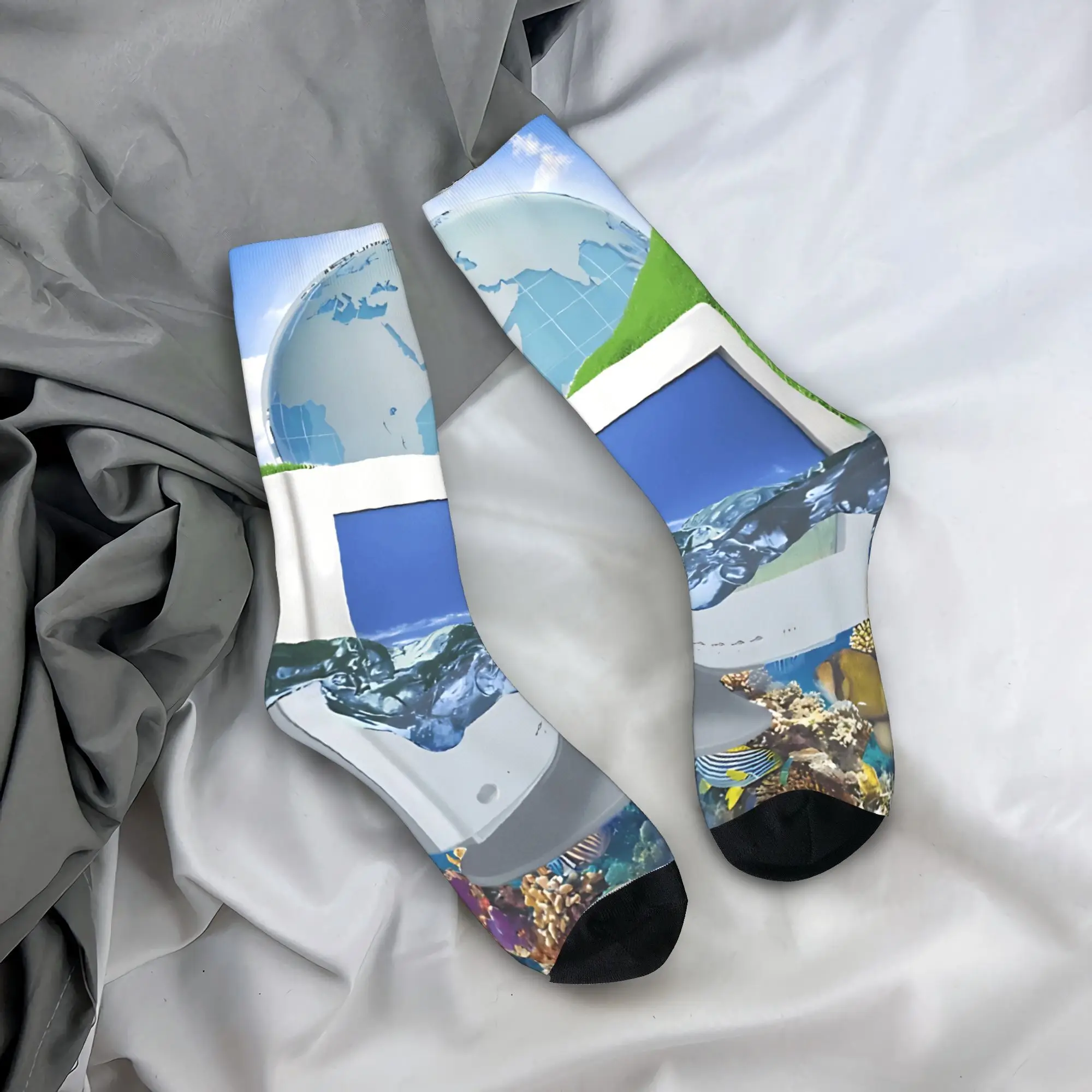 

Frutiger Aero Socks Non Slip Stockings Men Soft Outdoor Sports Socks Winter Gothic Design Socks