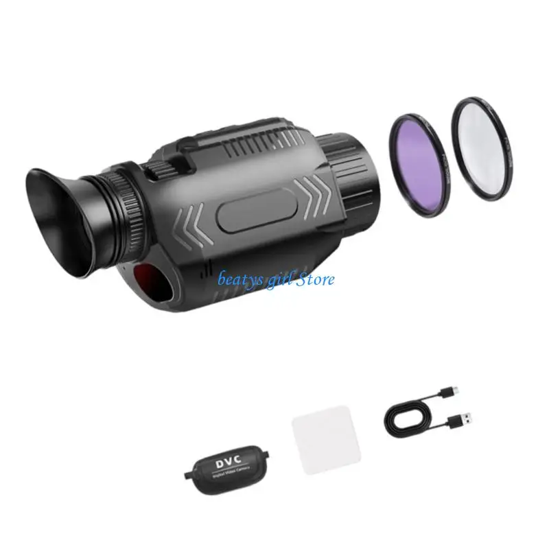 C7AB Multiple Functional 28x Enlarge Monocular with Display & Rechargeable Battery Security Patrol Equipment for Car